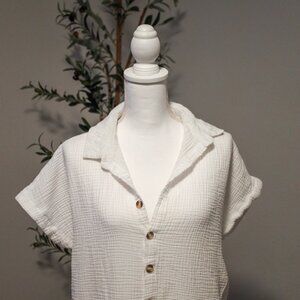WHITE MAXI WAFFLE SUMMER DRESS LARGE